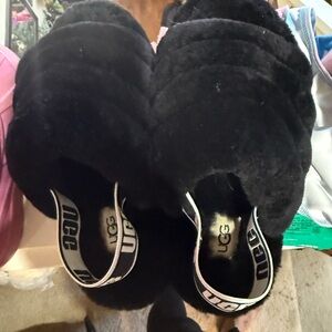 UGG Black Fluf yeah Sandals slippers